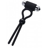 Черное эрекционное лассо Ect с виброэлементом - A-toys - в Старом Осколе купить с доставкой