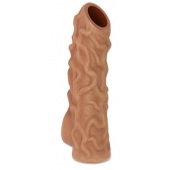 Телесная насадка с венками и открытой головкой Nude Sleeve S - 10 см. - KOKOS - в Старом Осколе купить с доставкой