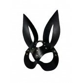 Черная кожаная маска зайки Miss Bunny - БДСМ Арсенал - купить с доставкой в Старом Осколе