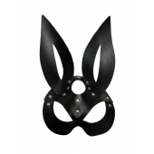 Черная кожаная маска зайки Miss Bunny - БДСМ Арсенал - купить с доставкой в Старом Осколе