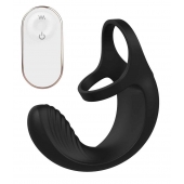 Черный анальный стимулятор с эрекционными кольцами Remote Couple Teaser - Dream Toys - в Старом Осколе купить с доставкой