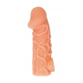 Телесная закрытая насадка с венками Cock Sleeve Size L - 17,6 см. - KOKOS - в Старом Осколе купить с доставкой
