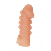 Телесная закрытая насадка с шишечками Cock Sleeve Size S - 13,8 см. - KOKOS - в Старом Осколе купить с доставкой