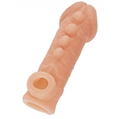 Телесная закрытая насадка с шишечками Cock Sleeve Size M - 15,6 см. - KOKOS - в Старом Осколе купить с доставкой