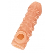 Телесная закрытая насадка с пучками шишечек Cock Sleeve Size S - 13,8 см. - KOKOS - в Старом Осколе купить с доставкой