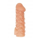Телесная закрытая насадка с пучками шишечек Cock Sleeve Size M - 15,6 см. - KOKOS - в Старом Осколе купить с доставкой
