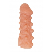 Телесная закрытая насадка с шариками Cock Sleeve Size S - 13,8 см. - KOKOS - в Старом Осколе купить с доставкой