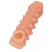 Телесная закрытая насадка с шариками Cock Sleeve Size S - 13,8 см. - KOKOS - в Старом Осколе купить с доставкой