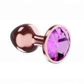 Пробка цвета розового золота с лиловым кристаллом Diamond Quartz Shine L - 8,3 см. - Lola Games - купить с доставкой в Старом Осколе