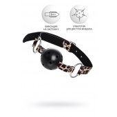 Черный кляп-шар на леопардовых ремешках Anonymo - ToyFa - купить с доставкой в Старом Осколе