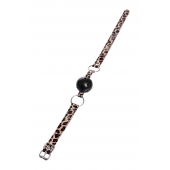 Черный кляп-шар на леопардовых ремешках Anonymo - ToyFa - купить с доставкой в Старом Осколе