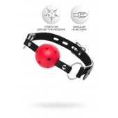 Красный кляп-шар на черных ремешках - ToyFa - купить с доставкой в Старом Осколе