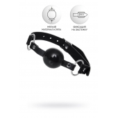 Черный кляп-шар на кожаных ремешках Anonymo - ToyFa - купить с доставкой в Старом Осколе