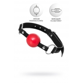 Красный кляп-шар на черных ремешках Anonymo - ToyFa - купить с доставкой в Старом Осколе