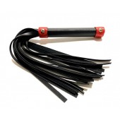 Черно-красная плеть из эко-кожи - 42 см. - БДСМ Арсенал - купить с доставкой в Старом Осколе