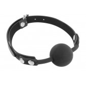 Черный силиконовый кляп-шарик на ремешках - Fetish Tentation - купить с доставкой в Старом Осколе