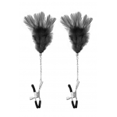 Зажимы для сосков с черными перьями Sweet Caress Feather Nipple Clumps - Sweet Caress - купить с доставкой в Старом Осколе