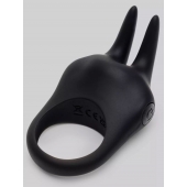 Черное эрекционное виброкольцо Sensation Rechargeable Vibrating Rabbit Love Ring - Fifty Shades of Grey - в Старом Осколе купить с доставкой