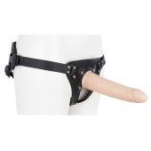 Пустотелый страпон Harness CLASSIC с бандажом - 19,5 см. - LOVETOY (А-Полимер) - купить с доставкой в Старом Осколе