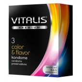 Цветные ароматизированные презервативы VITALIS PREMIUM color   flavor - 3 шт. - Vitalis - купить с доставкой в Старом Осколе