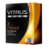 Ребристые презервативы VITALIS PREMIUM ribbed - 3 шт. - Vitalis - купить с доставкой в Старом Осколе
