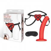 Красный поясной фаллоимитатор Red Heart Strap on Harness   5in Dildo Set - 12,25 см. - Lux Fetish - купить с доставкой в Старом Осколе