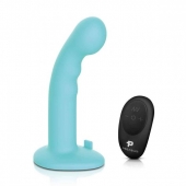 Голубая изогнутая насадка 6in Remote Control Ripple P-Spot G-Spot на черных трусиках - 16 см. - Pegasus - купить с доставкой в Старом Осколе