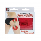 Металлические наручники с красной меховой опушкой METAL HANDCUFF WITH PLUSH RED - Dream Toys - купить с доставкой в Старом Осколе