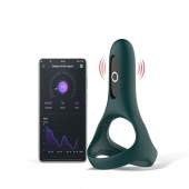 Изумрудное виброкольцо Magic Motion Rise с подхватом мошонки - Magic Motion - в Старом Осколе купить с доставкой