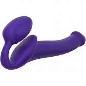 Фиолетовый безремневой страпон Silicone Bendable Strap-On - size M - Strap-on-me - купить с доставкой в Старом Осколе
