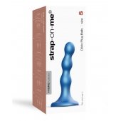 Голубая насадка Strap-On-Me Dildo Plug Balls size S - Strap-on-me - купить с доставкой в Старом Осколе