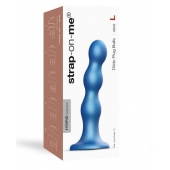 Голубая насадка Strap-On-Me Dildo Plug Balls size L - Strap-on-me - купить с доставкой в Старом Осколе