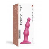 Розовая насадка Strap-On-Me Dildo Plug Beads size S - Strap-on-me - купить с доставкой в Старом Осколе