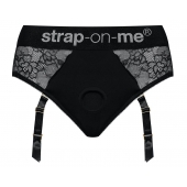 Черные трусики для насадок Diva Lingerie Harness - size S - Strap-on-me - купить с доставкой в Старом Осколе