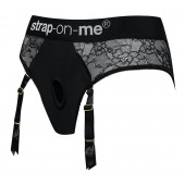 Черные трусики для насадок Diva Lingerie Harness - size M - Strap-on-me - купить с доставкой в Старом Осколе