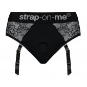 Черные трусики для насадок Diva Lingerie Harness - size M - Strap-on-me - купить с доставкой в Старом Осколе