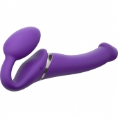 Фиолетовый безремневой вибрострапон Vibrating Bendable Strap-On - size L - Strap-on-me - купить с доставкой в Старом Осколе