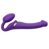 Фиолетовый безремневой вибрострапон Vibrating Bendable Strap-On - size L - Strap-on-me - купить с доставкой в Старом Осколе