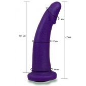 Фиолетовая гладкая изогнутая насадка-плаг - 14,7 см. - LOVETOY (А-Полимер) - купить с доставкой в Старом Осколе
