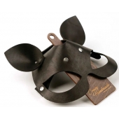 Черная кожаная маска  Кошка  с маленькими ушками - Crazy Handmade - купить с доставкой в Старом Осколе