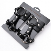 Черные наручники с креплением на кисть руки - Crazy Handmade - купить с доставкой в Старом Осколе