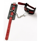 Черные оковы с красным декором и заклепками - Crazy Handmade - купить с доставкой в Старом Осколе