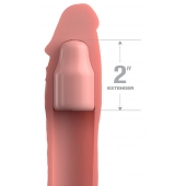 Телесная насадка-удлинитель 2 Inch Silicone X-tension with Strap - 20,3 см. - Pipedream - в Старом Осколе купить с доставкой