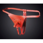 Красные кожаные универсальные трусики со штырьком для насадок - Sitabella - купить с доставкой в Старом Осколе