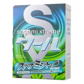 Презервативы Sagami Xtreme Mint с ароматом мяты - 3 шт. - Sagami - купить с доставкой в Старом Осколе