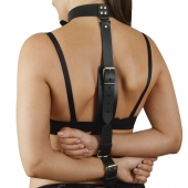 Черная кожаная фиксация рук за спиной  Новичок - Sitabella - купить с доставкой в Старом Осколе