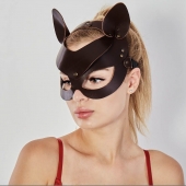 Коричневая кожаная маска  Кошечка - Sitabella - купить с доставкой в Старом Осколе