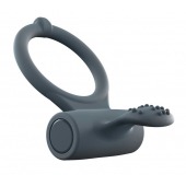 Серое перезаряжаемое эрекционное кольцо с вибрацией Power Clit - Dorcel - в Старом Осколе купить с доставкой