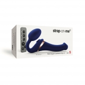 Синий безремневой страпон Multi Orgasm Size S с клиторальной стимуляцией - Strap-on-me - купить с доставкой в Старом Осколе