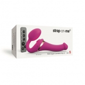 Ярко-розовый безремневой страпон Multi Orgasm Size S с клиторальной стимуляцией - Strap-on-me - купить с доставкой в Старом Осколе